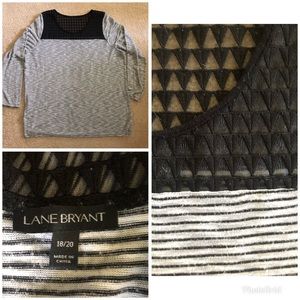 Lane Bryant Black and White Striped Shirt 18/20